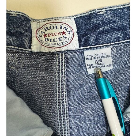 Carolina Blues by Carolina Colours Vintage 90s High Waisted Denim Shorts 18 - Picture 2 of 3
